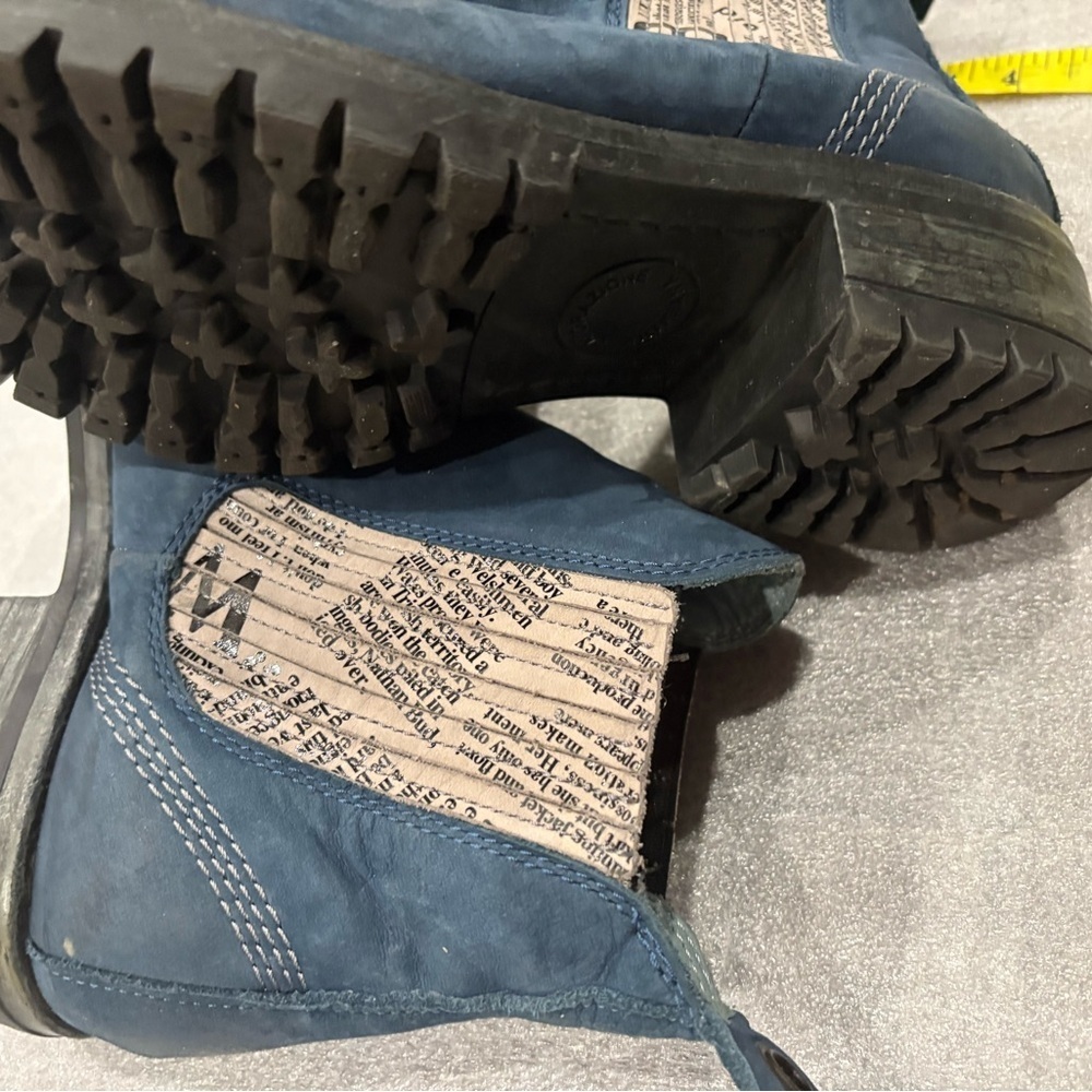 [38/7-7-5]Bueno Lavorazione Artigiana Blue Chelsea Ankle Boots - Picture 5 of 7